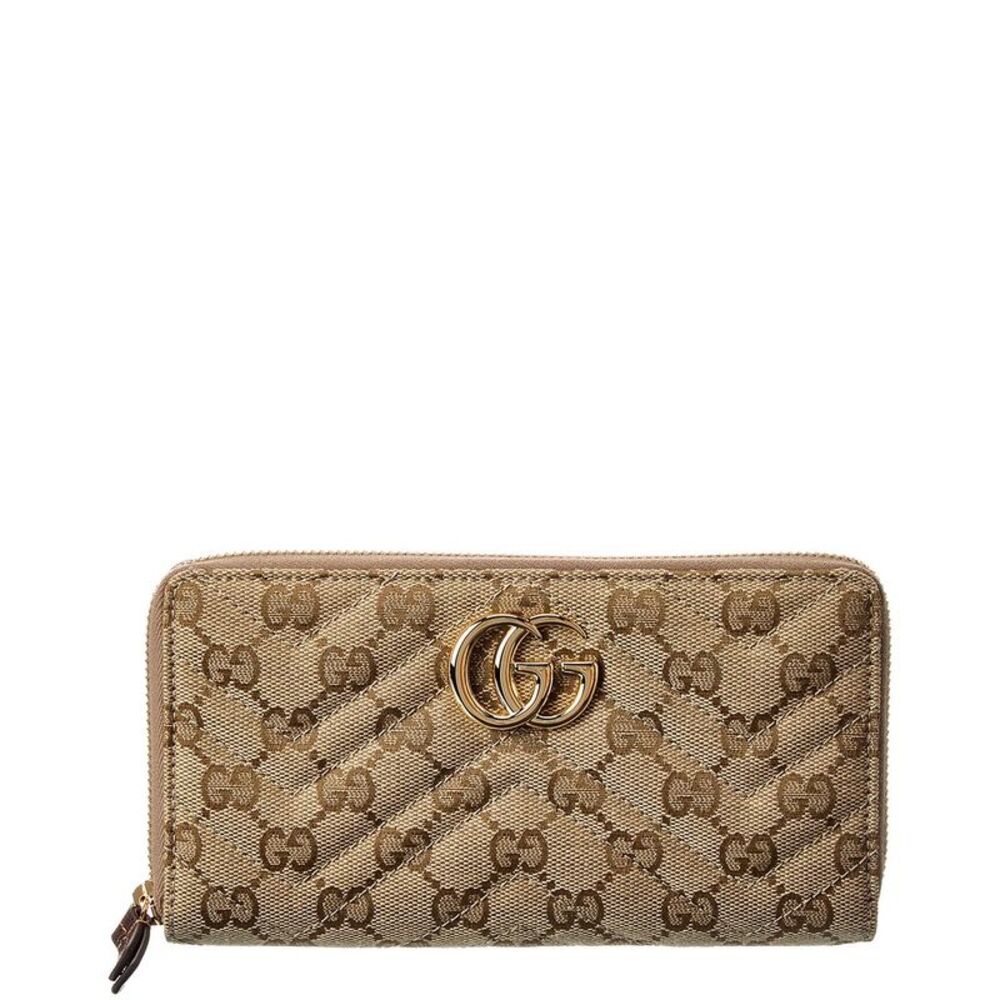 Gucci Gg Marmont Gg Canvas Zip Around Wallet